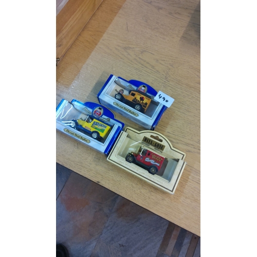 490 - Three vintage Lledo die-cast model vehicles, including 