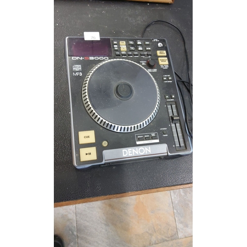 76 - Denon DN-S3000 professional DJ CD/MP3 player features an adjustable jog wheel, scratch mode, and pit... 