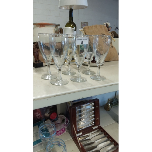 8 - Set of six vintage glasses