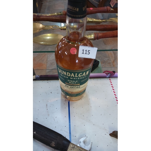 115 - Dundalgan Irish Whiskey Single Malt IPA Edition, 700ml. Matured in oak barrels and finished in craft... 