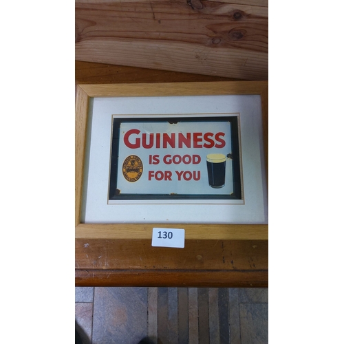 130 - Framed vintage Guinness advertising sign, featuring the classic slogan 