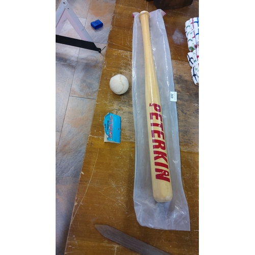 269 - Vintage Peterkin wooden baseball bat set, sealed in original packaging.