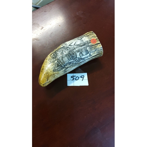 509 - Scrimshaw replica of a Sperm Whale Tooth