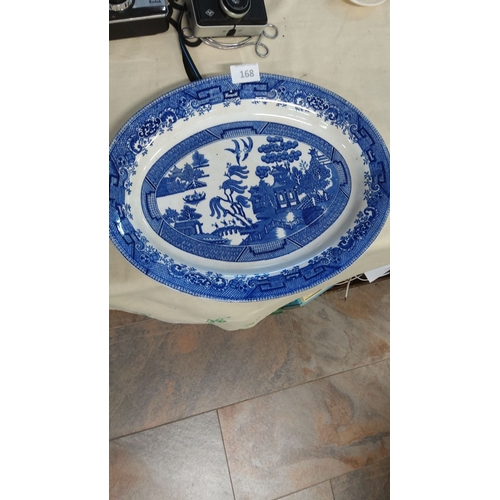 168 - Large antique blue and white transferware platter, 