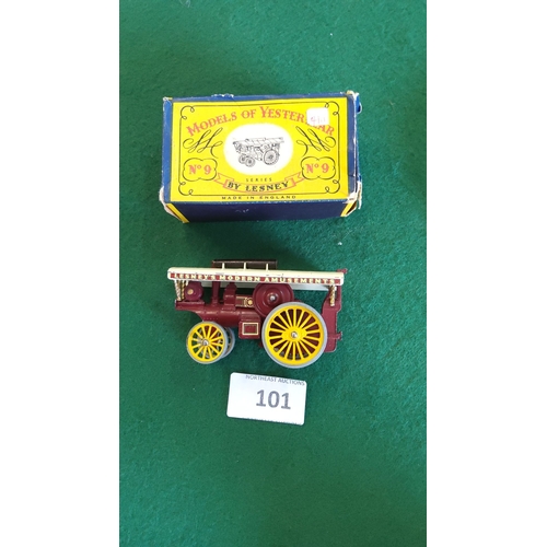101 - Lesney “Models of Yesteryear” Y-9 Fowler “Big Lion” Showman’s Engine die-cast model, maroon with yel... 