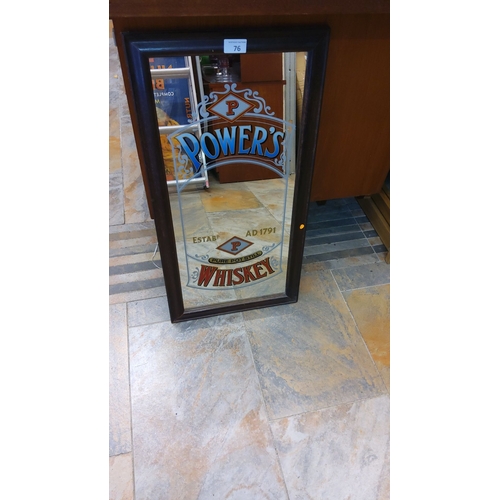 76 - Original advertising mirror for Power's Pure Pot Still Whiskey
