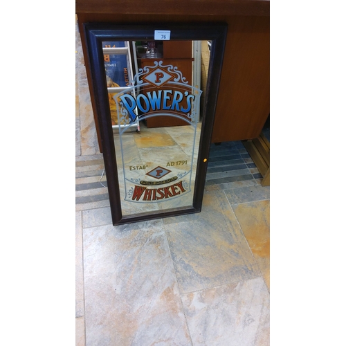 76 - Original advertising mirror for Power's Pure Pot Still Whiskey
