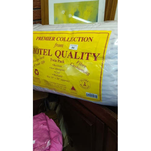 84 - Pack of two “Premier Collection” Hotel Quality fibre-filled pillows, non-allergenic hollowfibre, app... 