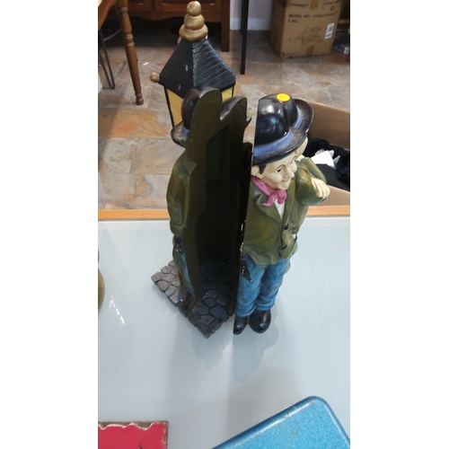 58 - Painted heavy resin Laurel & Hardy wine bottle holder