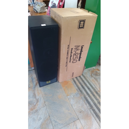 66 - BSS M-250 studio monitor loudspeakers x 2, 250 W, 30 Hz–30 kHz response, 4–8 Ω impedance.