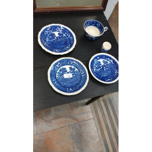 76 - Group of 5 Copeland Spode ‘Tower’ pattern blue transfer-printed earthenware pieces