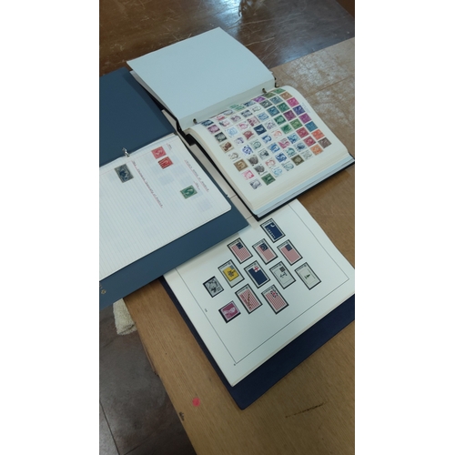 42 - Group of 3 large  albums housing an assorted worldwide postage stamp collection, various countries a... 