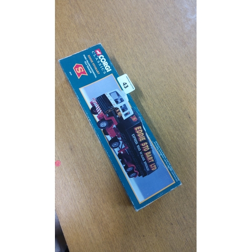 43 - Boxed Corgi Classics die-cast model no. 23101, “Eddie Stobart” Ford Transcontinental tilt-trailer ar... 
