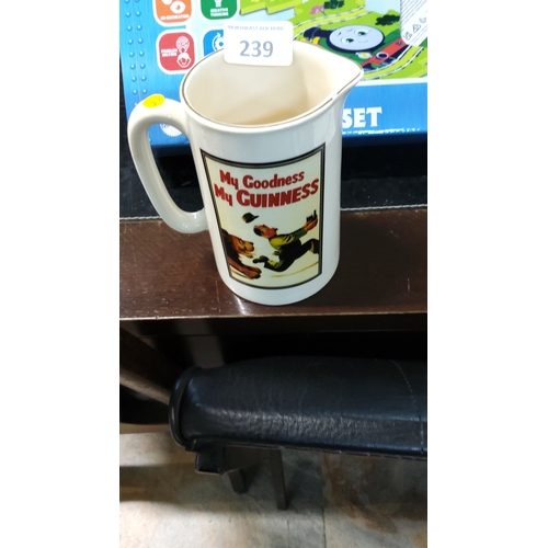 239 - Guinness ceramic advertising jug, cream-glazed with transfer-printed ‘My Goodness My Guinness’ zooke... 