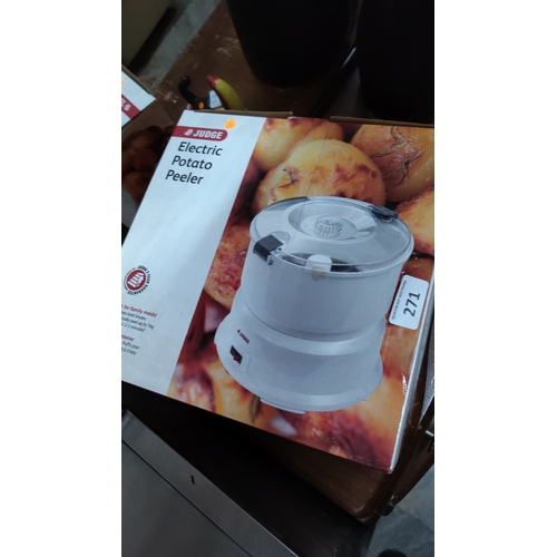 271 - Judge model JEA67 boxed electric potato peeler with 1 kg capacity and stainless-steel blades.
