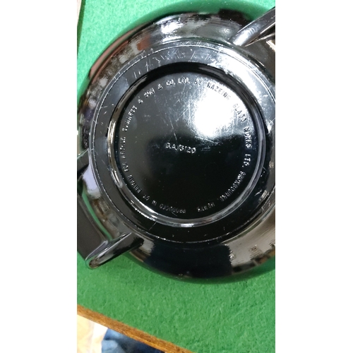 355 - Black glass pub ashtray with triple rests, gilt “GUINNESS” script; base moulded “Arthur Guinness & S... 