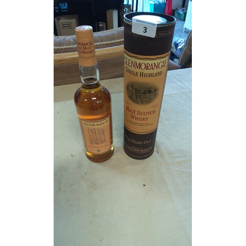 3 - Bottle of Glenmorangie Single Highland Malt Scotch Whisky, ten years old, 70 cl, presented with orig... 