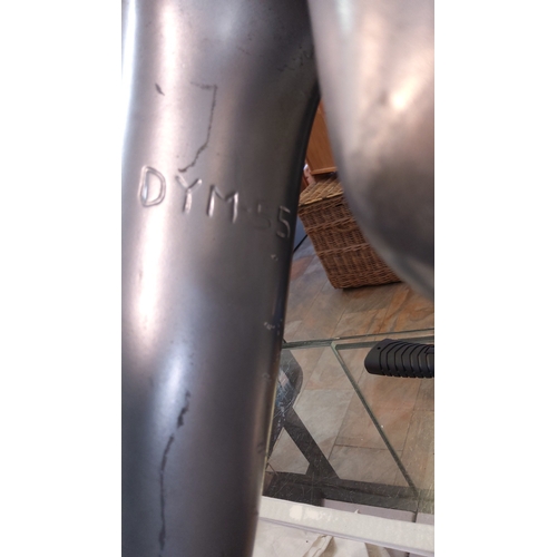 39 - Female store display mannequin, metallic silver-finish fiberglass, full torso with detachable articu... 