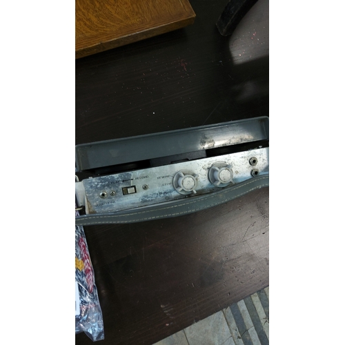 57 - Portable “5 TR Remote Control Hi-Fi” reel-to-reel tape recorder, metal case with hinged lid, twin 3-... 