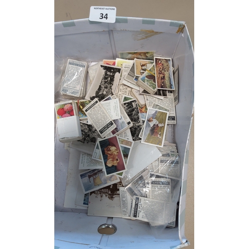 34 - Collection of vintage cigarette and tea insert cards, including examples by Wills’s Cigarettes and L... 