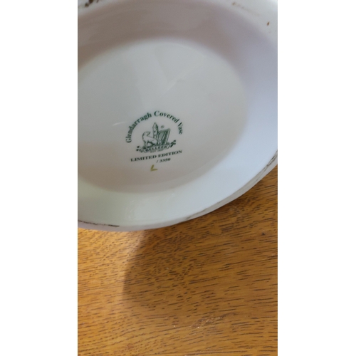 50 - A Belleek Parian glazed porcelain vase, of flared scalloped rim with pierced body and moulded foliat... 