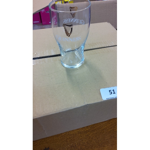 51 - Box of 24 Guinness half pint glasses