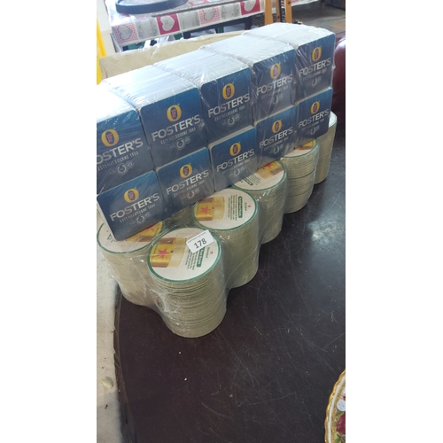 178 - A group of 1000 Fosters beer mats and 1000 Orchard Thieves beer mats