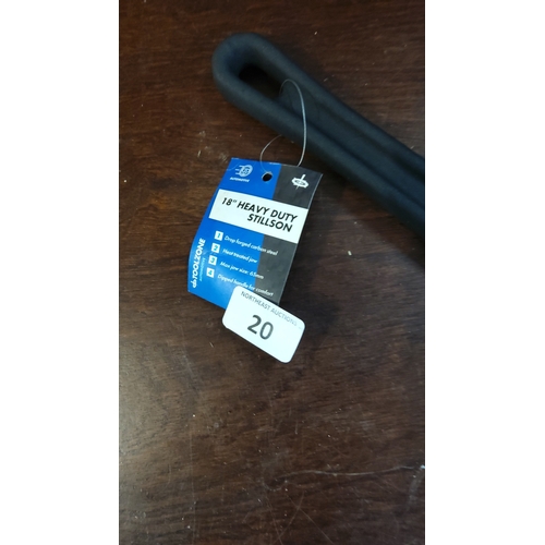 20 - Toolzone Automotiv 18-inch heavy duty Stillson pattern pipe wrench—drop-forged carbon steel with hea... 