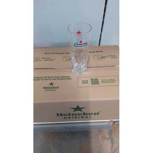 27 - Box of 24 Heineken pint glasses