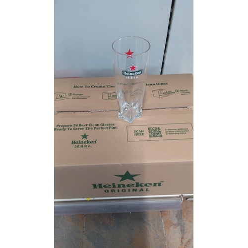27 - Box of 24 Heineken pint glasses