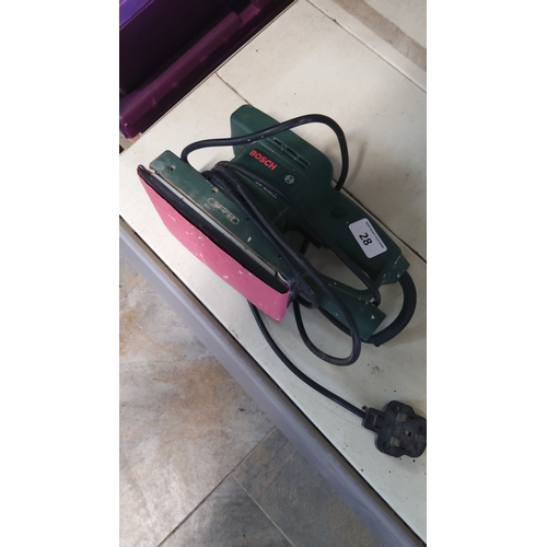 28 - Bosch PSS 23 electric orbital finishing sander, 140W, with integrated front handle and rectangular s... 