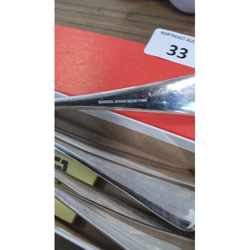 33 - Cooper Brothers silver-plated fork set comprising table forks, in the original Cooper Brothers, Shef... 