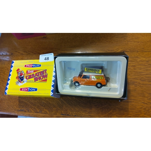48 - Limited edition boxed die-cast model van, orange livery for Billy Smart’s Circus .