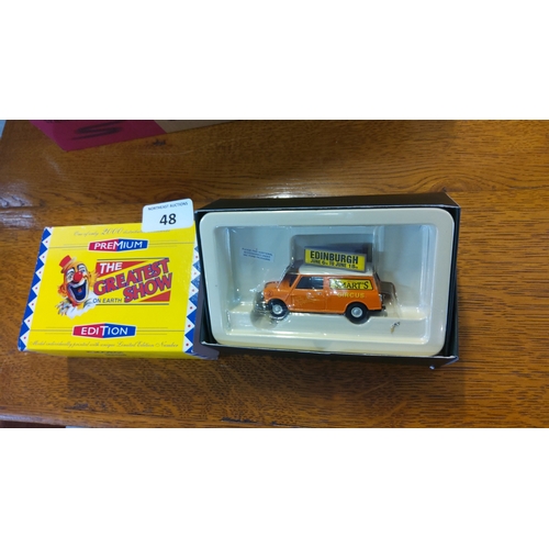 48 - Limited edition boxed die-cast model van, orange livery for Billy Smart’s Circus .