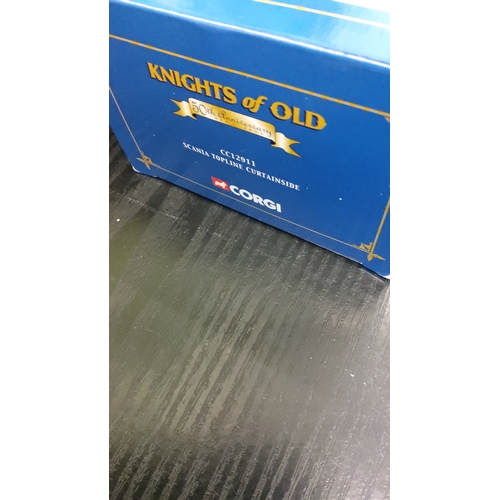69 - Corgi ‘Knights of Old’ 50th Anniversary model Scania Topline Curtainside articulated lorry, CC12911—... 