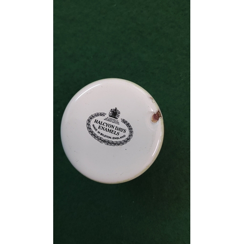 89 - Halcyon Days Enamels Bilston circular ceramic box, transfer-printed with Irish and Ulster architectu... 