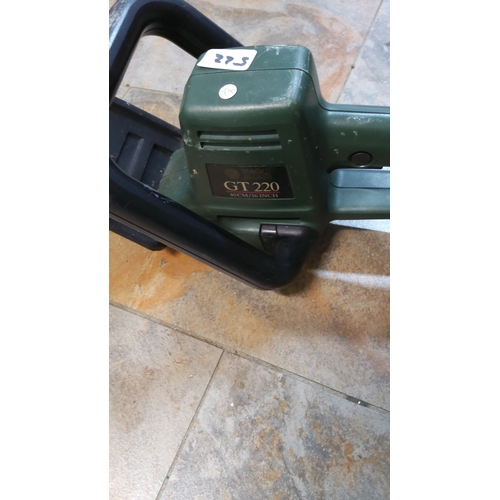 522 - Electric hedge trimmer, model GT 220, with 40cm/16 inch reciprocating blade, green moulded housing w... 