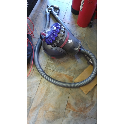 533 - Dyson Big Ball Animal 2 canister vacuum cleaner, the grey and purple cyclone unit with clear dust bi... 