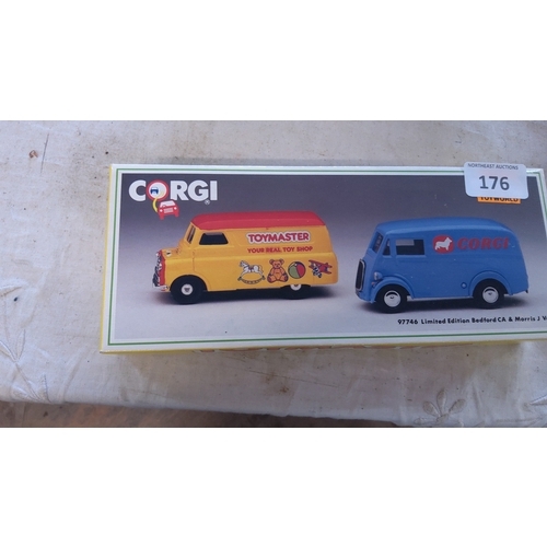 176 - Corgi Classics die-cast van set, limited edition—Bedford CA and Morris J vans—finished in yellow “To... 