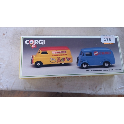 176 - Corgi Classics die-cast van set, limited edition—Bedford CA and Morris J vans—finished in yellow “To... 