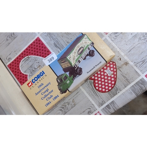 389 - Scammell Scarab, “Corgi Classics 10th Anniversary Corgi Collector Club 1984–1994” boxed die-cast mod... 