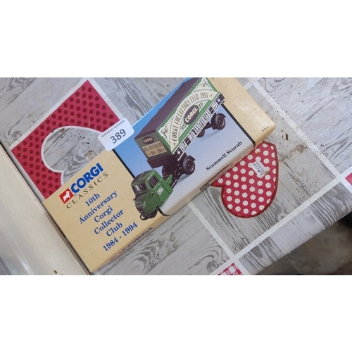 389 - Scammell Scarab, “Corgi Classics 10th Anniversary Corgi Collector Club 1984–1994” boxed die-cast mod... 