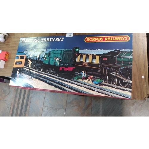 34 - Hornby Railways Electric Train Set, OO gauge, comprising a British Rail diesel locomotive with assor... 