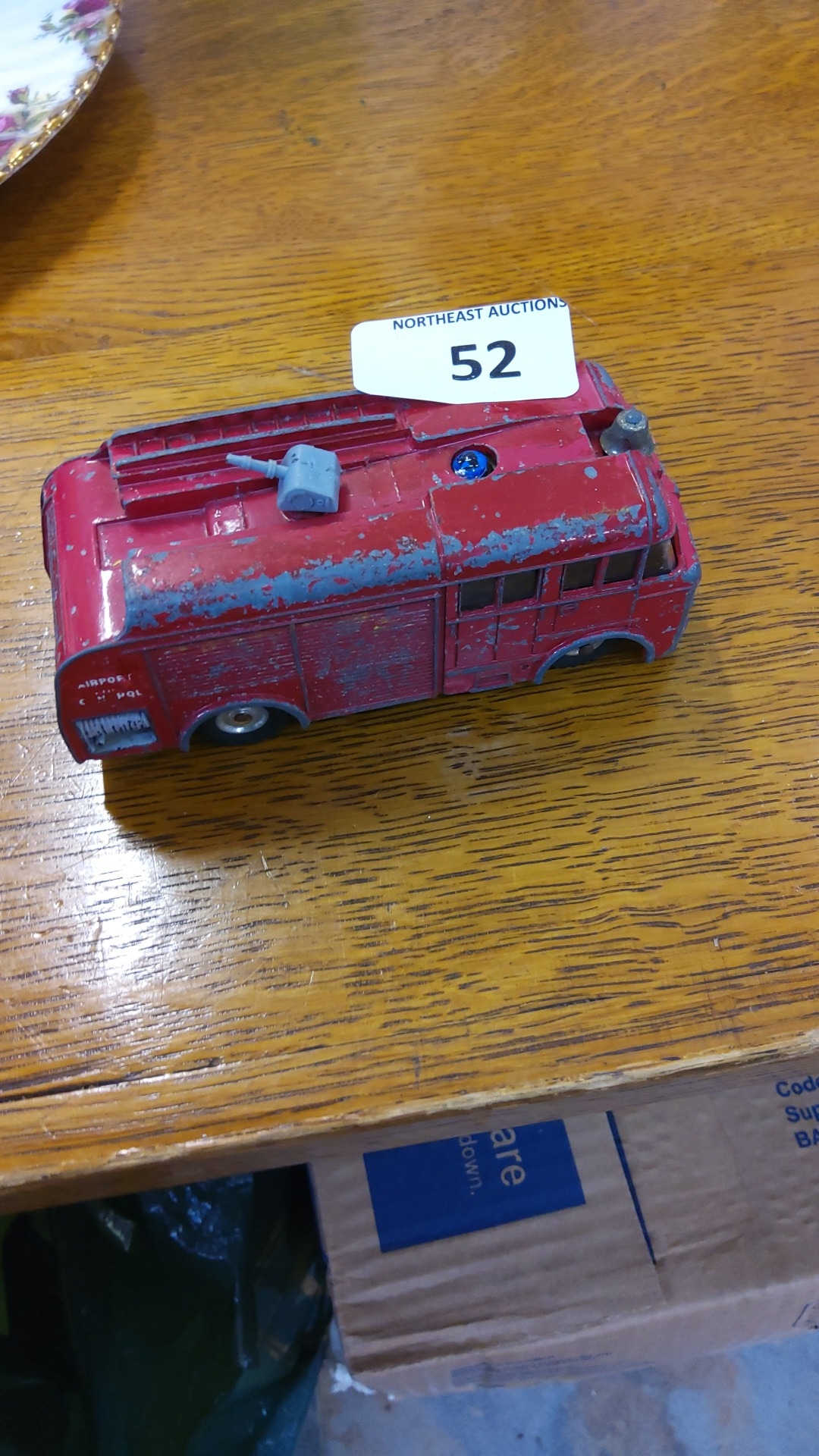 Dinky Toys die-cast airport fire tender in red, with a roof-mounted ...
