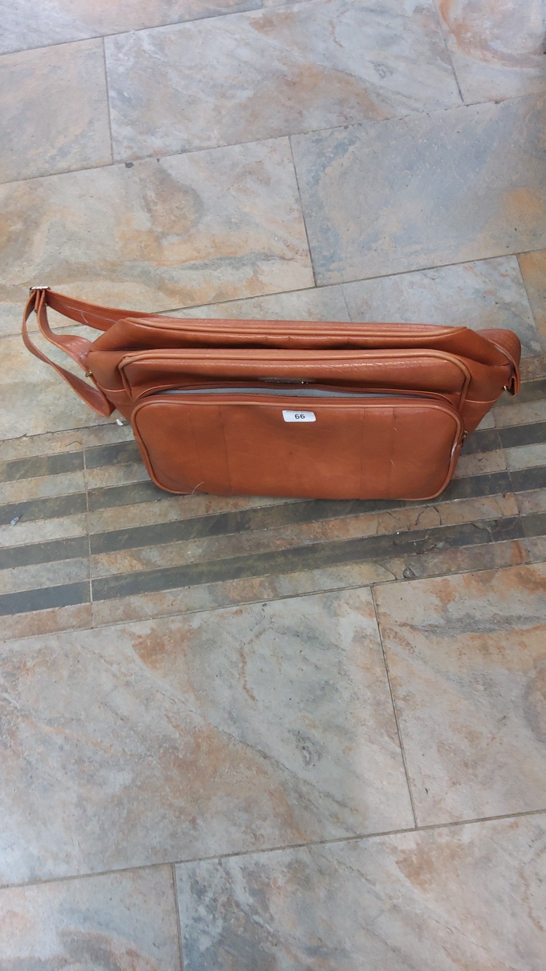 Unicorn tan shoulder bag of rectangular form, with an adjustable strap ...