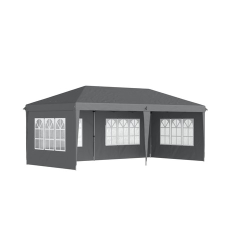 Outsunny 3 x 6m Pop-Up Gazebo, with Removable Walls - Grey.   Returns item in box, sold as seen, local delivery or collection available  P&P £10 RRP £142.99