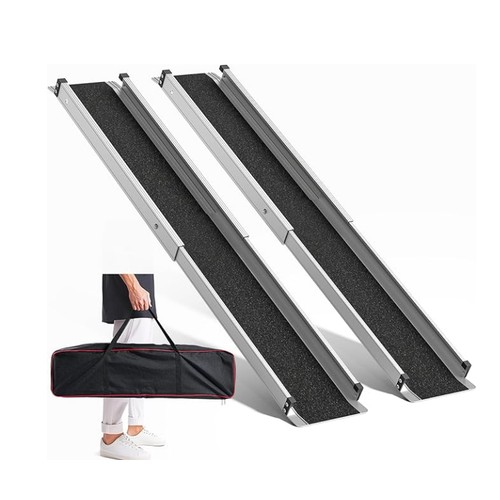 Telescopic Wheelchair Ramps 4FT Heavy-Duty 600LBS Capacity Aluminium ...
