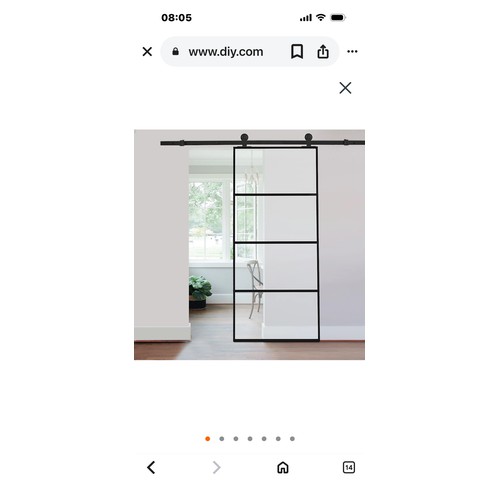 4 lites design black framed transparent glass sliding door. complete, collection prefered, very heavy
