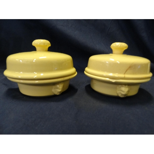 Pair of Le Cachet Brevetee French Stoneware Lidded Terrine Pots' Slight
