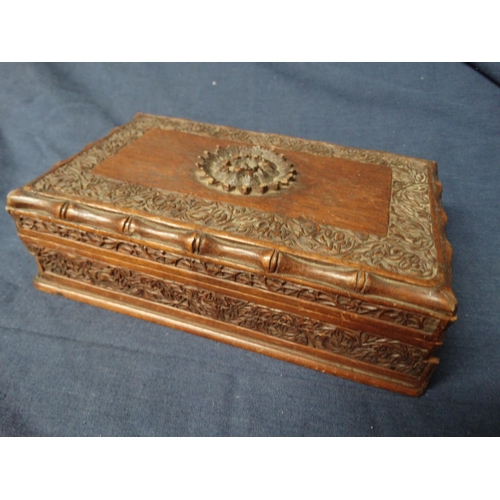 Antique Carved Wooden Box 8